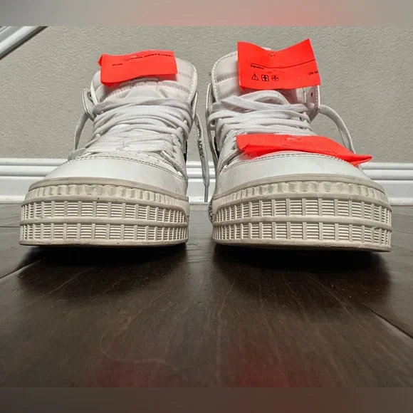Off White Off-Court 3.0 Leather High Top Sneakers White size 40